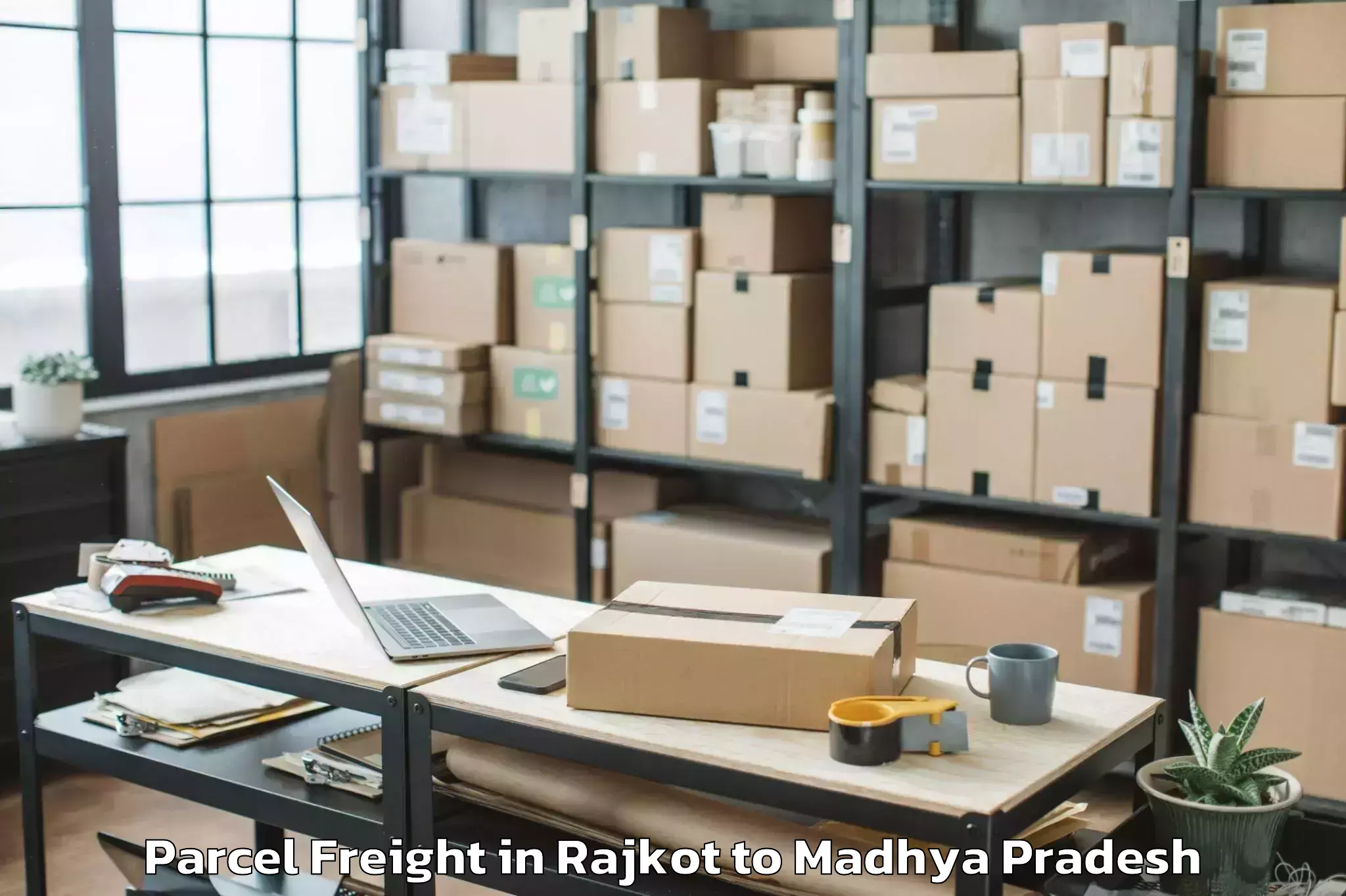 Rajkot to Jiwaji University Gwalior Parcel Freight Booking